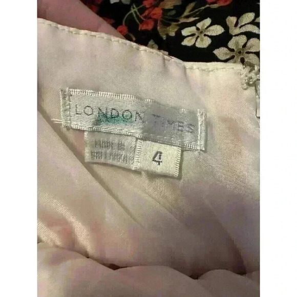 London Times Floral Coral Babydoll Dress size 4 Vacation, Dance, Casual, Spring - Picture 6 of 6